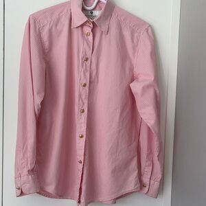 Saks Fifth Avenue Pink Striped Button-Down Shirt